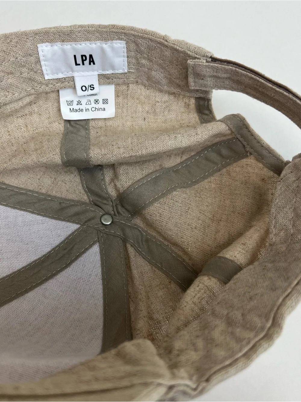 LPA “ciao” Natural/Taupe Linen Baseball Hat